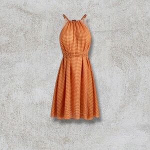 PLAID TIE BACK MINI DRESS